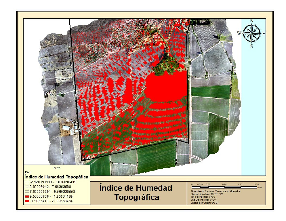 Mapa del Índice de Humedad Topográfica